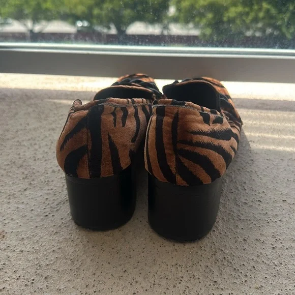 Brown and Black Zebra Print Loafers - Picture 4 of 9